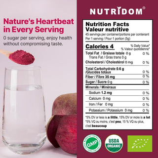 Nutridom Organic Red Beet Root Powder, 7.94 oz (225 g)