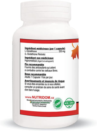 Nutridom L-Glutathione 250mg (60 Capsules)