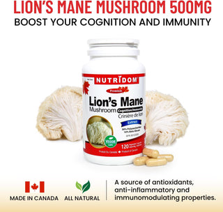 Nutridom Lion's Mane Mushroom 500mg (120 Capsules)
