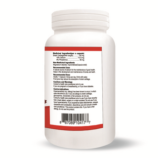 Nutridom Shark Cartilage 750mg | Natural Calcium for Bone & Teeth Support | 120 VCaps