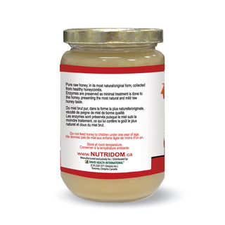 Nutridom Canadian Raw Honey 500g | Unpasteurized | 100% Pure Natural Honey | Product of Canada
