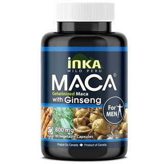 InkaMaca Gelatinized Maca with Ginseng for Men (90 Capsules)