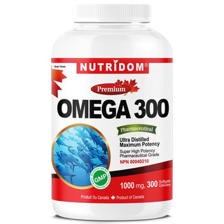 Nutridom Omega-3, Fish Oil 1,000 mg - Anchovy, Mackerel & Herring (300 Softgels)