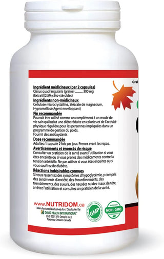Nutridom Cissus Quadrangularis 150mg, 2.5% Keto-Steroids (120 Capsules)