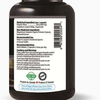 InkaMaca Organic Black Maca 800mg | Energy & Vitality | 90 Vcaps