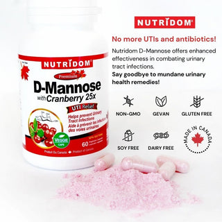 Nutridom D-Mannose with Cranberry | Bladder & UTI Support | 60 Vcaps
