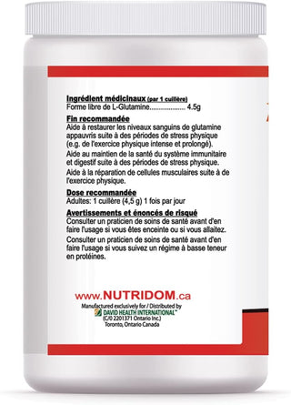 Nutridom Vegan L-Glutamine Powder (300 Grams)