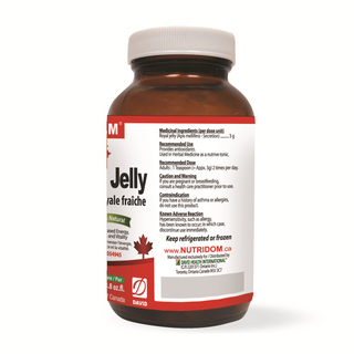 Nutridom Fresh Royal Jelly 250g (8.8 oz) | 100% Raw & Natural | Sourced from North American Beehives | Made in Canada