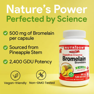 Bromelain 500mg | 2400 GDU | Pineapple Stem Digestive Enzyme | 120 Vcaps