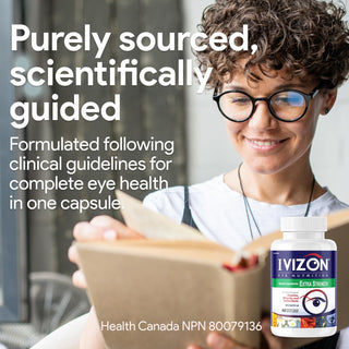 IVIZON Lutéine 20mg | Zéaxanthine Myrtille | Santé des Yeux | 60 Gélules Végétales