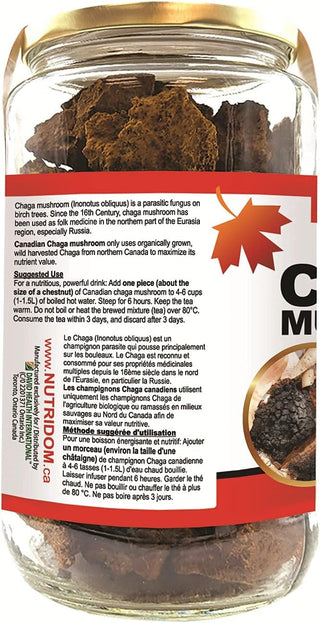 Nutridom Canadian Chaga Mushroom Chunks (225 grams)