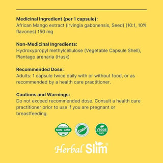 Herbal Slim African Mango Seed Extract | 10% Flavones | 60 Vcaps