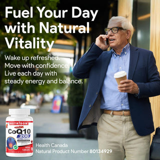 Nutridom CoQ10 200mg | High Potency | Heart & Energy Support | 120 Softgels