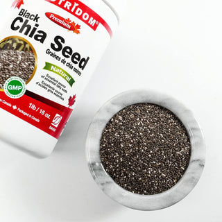Nutridom 黑色奇亚籽，有机（1 磅）加拿大制造，高品质，富含 Omega-3 脂肪酸，纤维含量高，支持消化健康，提高能量水平，促进皮肤健康
