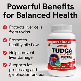 TUDCA 250mg avec Choline | Acide Tauroursodésoxycholique | Soutien Hépatique | 60 Gélules Végétales