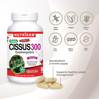Nutridom Cissus Quadrangularis 150mg, 2.5% Keto-Steroids (120 Capsules)