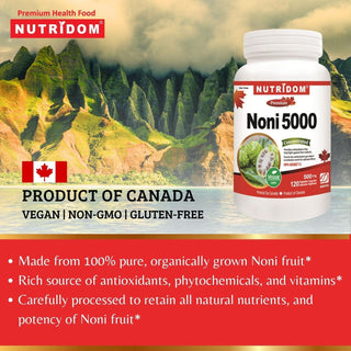 Nutridom Organic Noni 500mg (2,500mg QCE) (120 Capsules)