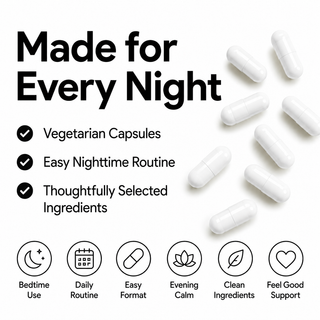 Nutridom EZ Night（60粒胶囊），加拿大制造，高品质，促进放松，改善睡眠质量，减轻压力，提升情绪，支持整体安宁

