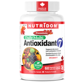 Nutridom Antioxidant-7 | CoQ10, Alpha Lipoic Acid, NAC, Methyl-Vitamin B12, Methyl-Folate, Beta-Carotene, Vitamin C, Vitamin B6, Vitamin E & Selenium | 60 Vcaps