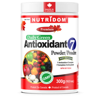 Nutridom Daily Green Antioxidant 7 powder container on a white background