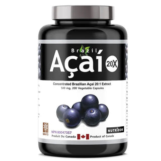 Acai Berry 20X Extract 500mg | 10,000mg QCE | Antioxidant Support | 200 Vegan Capsules