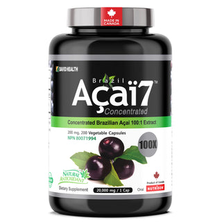 Acai Berry Extract 100:1 200 mg 20,000 mg QCE 200 vegan capsules
