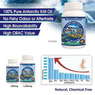 Antarctic krill oil dietary supplement 60 capsules