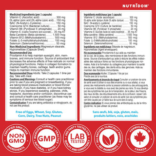 Antioxidant 7 supplement facts label multi antioxidant blend