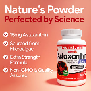 Astaxanthin 15 mg natural antioxidant capsules supplement