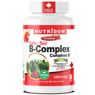 Nutridom Vitamin B Complex Safe | High Absorption | Energy & Vitality | 120 Vcaps