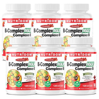 B Complex MAX | Active Forms | 10 B Vitamins | L-5-MTHF & Methylcobalamin | 120 Vegan Capsules | 6 Pack