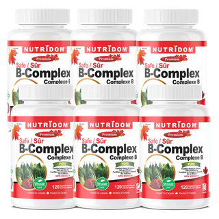 B Complex Safe | Complete B Vitamin Formula | 120 Vegan Capsules | 6 Pack