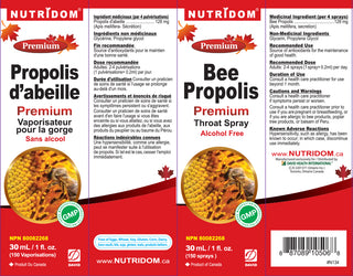 Bee Propolis Throat Spray 30ml | Alcohol Free | Antioxidant | Canadian LABEL