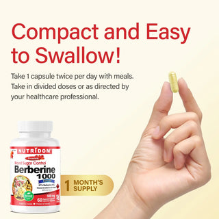 Berberine HCl 500 mg bottle 60 vegetable capsules