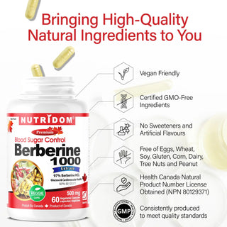 Berberine HCl 500 mg supplement 97 percent purity plant based formula