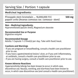 Bromelain 500 mg vegan capsules 60 count