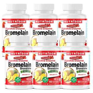 Bromelain 500mg | 2400 GDU | High Potency Digestive Enzyme | 6 Pack