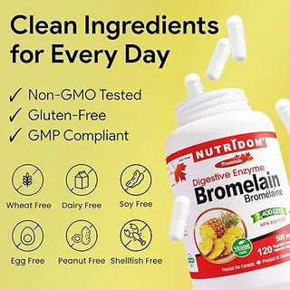 Bromelain digestive enzyme capsules 2400 GDU supplement