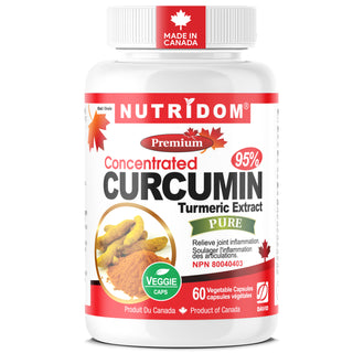 Nutridom Concentrated Curcumin Turmeric Extract bottle on a white background