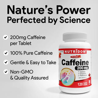 Caffeine 200 mg mental alertness supplement tablets