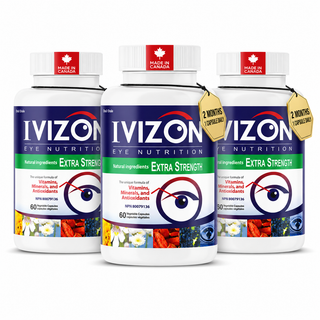 IVIZON Extra Strength | Eye Formula| 60 capsules | Vegan |  Made in Canada - 3 Pack