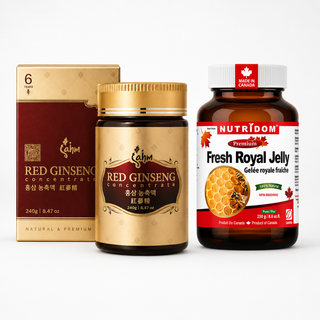Strength & Vitality Set | Canadian Red Ginseng Concentrate + Fresh Royal Jelly | Energy, Stamina & Resilience