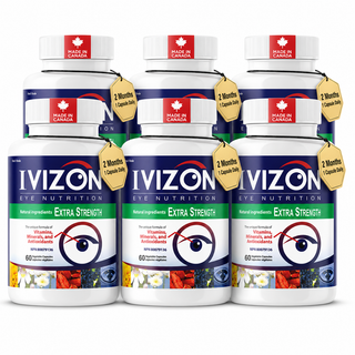 IVIZON Extra Strength | Eye Formula| 60 capsules | Vegan |  Made in Canada - 6 Pack