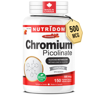Chromium Picolinate 500mcg Elemental Chromium | Glucose Metabolism Support | 150 Vegan Capsules