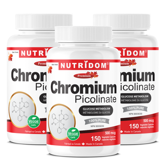 Chromium Picolinate 500mcg | 3 Pack | 450 Vegan Capsules