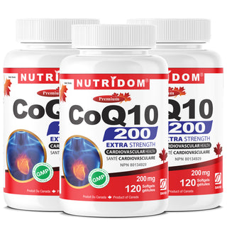 CoQ10 200mg | High Potency | Heart & Energy Support | 120 Softgels - 3 Pack