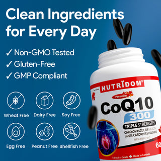 CoQ10 300 mg Antioxidant Support for Cardiovascular Health