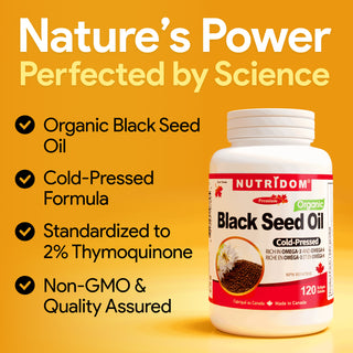 Cold-Pressed Organic Black Seed Oil Supplement 120 Softgels