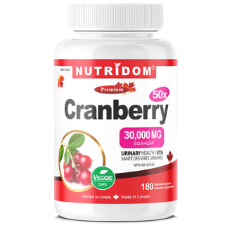 Cranberry 50x Extract 30,000 mg QCE Urinary Health Support 180 Vcaps