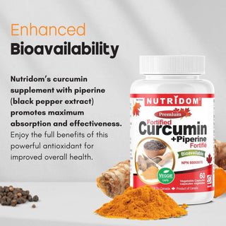 Curcumin with piperine supplement bottle 60 vcaps